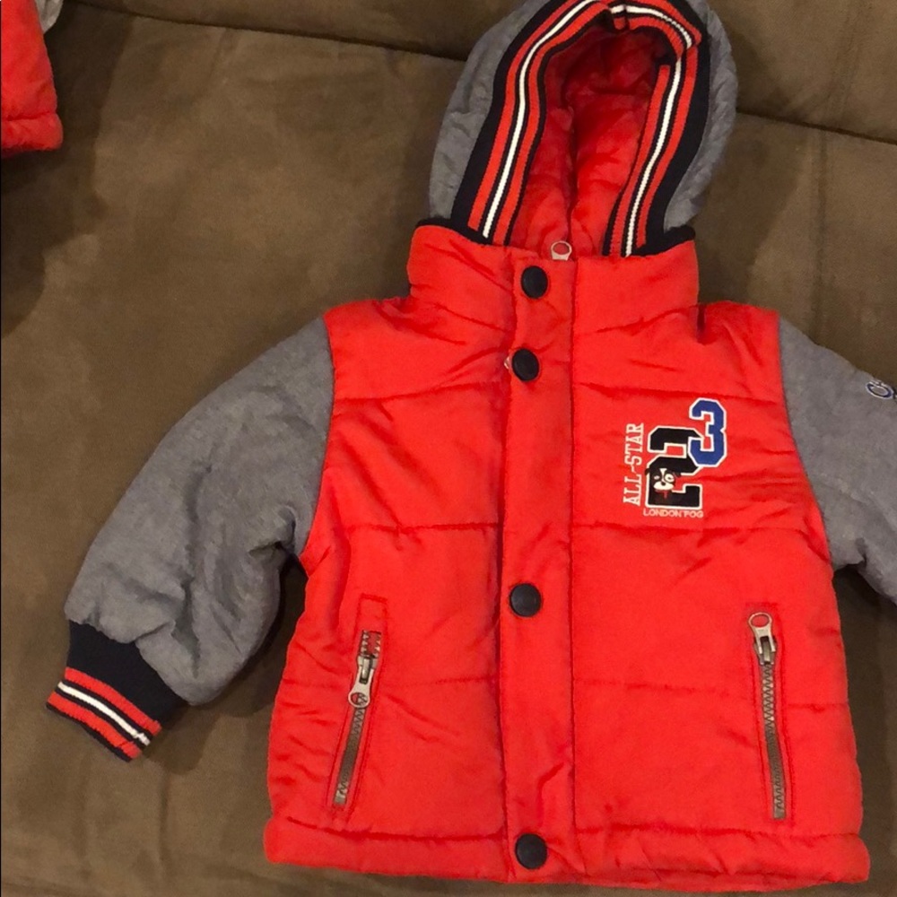 London Fog Varsity Bubble Infant Jacket Coat Red
